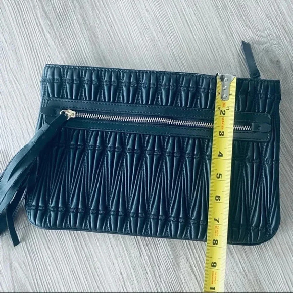 ZARA BLACK MINI BAG POUCH WITH  FRINGE - Picture 5 of 9